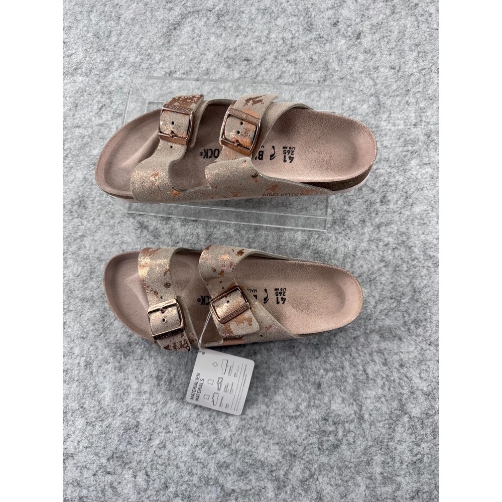 Birkenstock Arizona Double Strap Sandals Women's 10 Metallic Copper Splatter - Picture 3 of 14